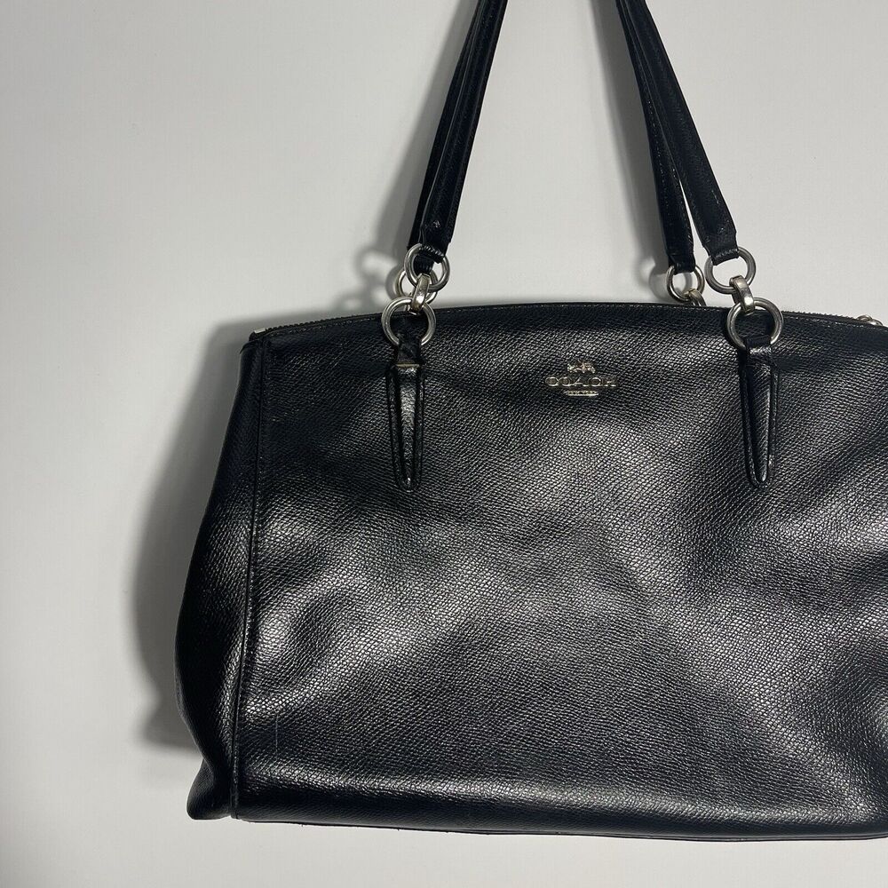 COACH F57520 SMALL BAG CHRISTIE CARRYALL IN CROSSGRAIN LEATHER BLACK